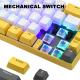 Motospeed BK67 Bluetooth 5.0 Wired Mechanical Keyboard with Red Switch/LED Backlit/Rechargeable Battery/Type-C,67 Keys Compact Gaming Keyboard Compatible with Mac Windows