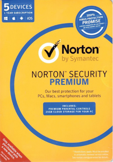 Norton Security Premium 5PC 1 Year Symantec Key North America