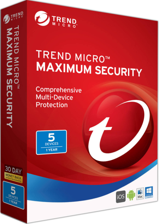 Trend Micro Maximum Security 5 PC 1 Year Key Global